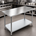Thumbnail image #3 for Advance Tabco GLG-307 84-Inch x 30-Inch Flat Top Work Table with Galvanized Undershelf