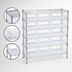 Thumbnail image #3 for Quantum 36-Inch Wide Chrome Plated Stationary Bin Wire Shelving System with 6 Shelves and 15 Clear Bins
