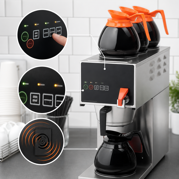 Product image #3 for Bloomfield E.B.C.™ Three-Warmer In-Line Automatic Fill Coffee Brewer with Hot Water Faucet, 120V