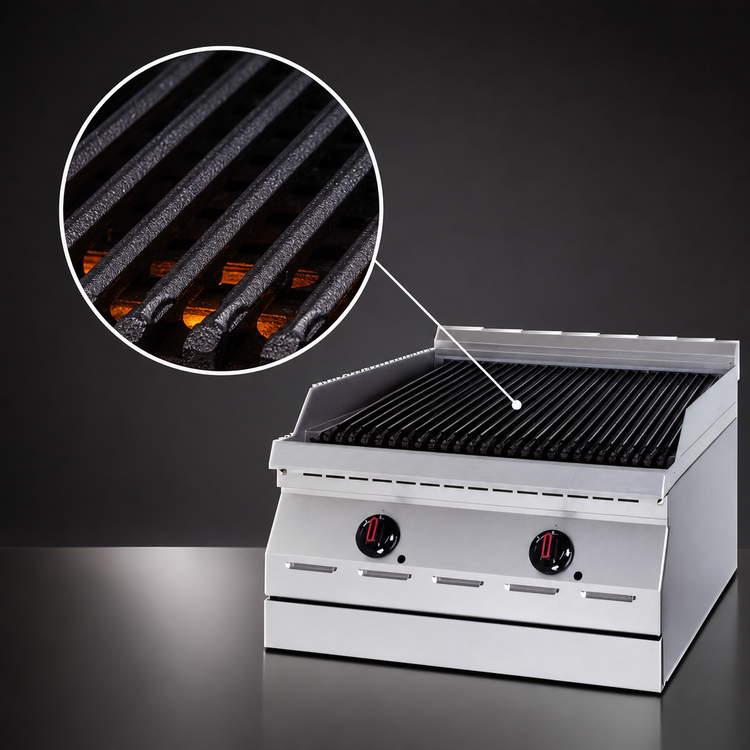 Product image #3 for Garland Designer Series 18-Inch Countertop Gas Charbroiler with Cast Iron Radiants and Flame-Failure Protection