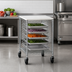 Thumbnail image #3 for Metro Super Erecta Half-Height Mobile Wire Prep Rack with Poly Cutting Board Work Surface, End-Load, 16-Pan Capacity
