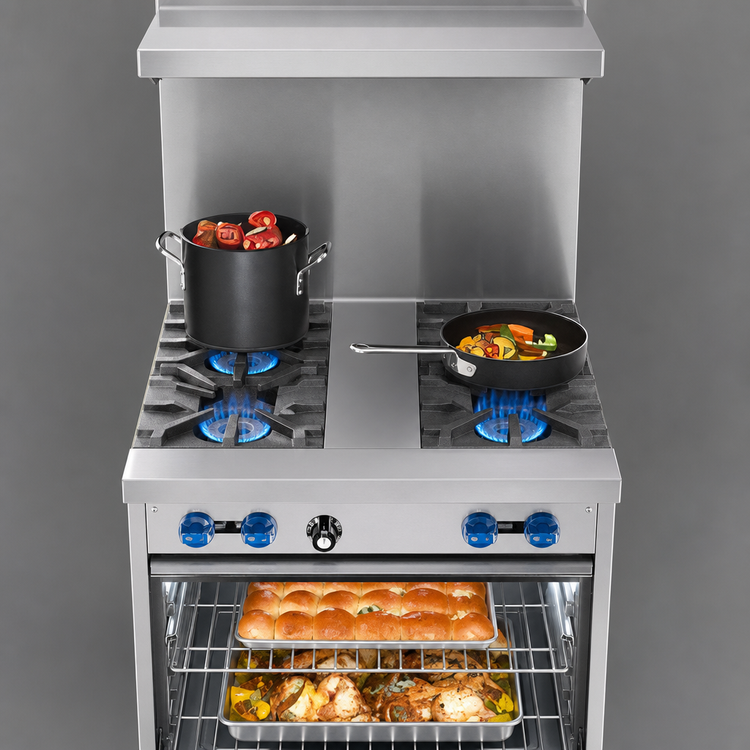 Product image #3 for Comstock-Castle 30-Inch Commercial Gas Range with 4 Open Burners and Standard Oven