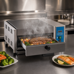 Thumbnail image #3 for Antunes Miracle Steamer MS-255-9100460 Automatic 14-Inch Drawer Countertop Steamer with Direct Water Hook-Up, Programmable Timer, 208V
