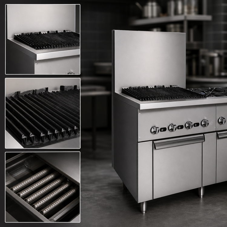 Product image #3 for Jade Range Bistro JBR-60B 60" Gas Restaurant Range with Charbroiler and Two Cabinets