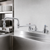 Thumbnail image #3 for T&S Brass Double Pantry Wall-Mount Mixing Faucet with 18-Inch Double Joint Swing Nozzle, 8-Inch Centers