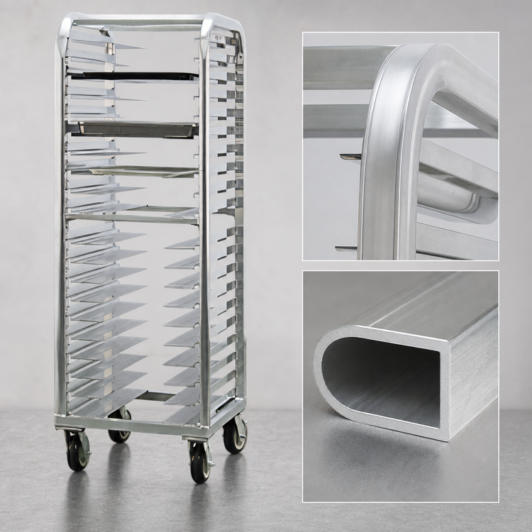 Product image #3 for Lifetime Series Heavy-Duty Aluminum Stepped-Angle Bun Pan Rack, 20-Pan Capacity, 73-Inch High
