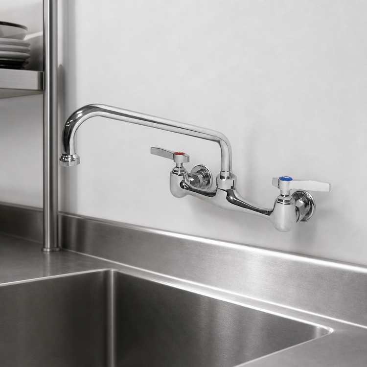 Product image #3 for Serv-Ware Wall Mount Faucet with 8-Inch Centers and 8-Inch Swing/Swivel Spout