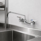 Thumbnail image #3 for Serv-Ware WF08-CWP Commercial Wall-Mounted Faucet, 8-Inch Centers, 8-Inch Swing/Swivel Spout