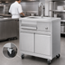 Thumbnail image #3 for 32-Inch Mobile Stainless Steel Single-Compartment Hand Sink with Faucet, Storage Cabinet and Casters