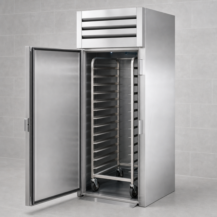 Product image #3 for SPEC Series One-Section Roll-In Solid Swing Door Refrigerator with Stainless Steel Door and Aluminum Sides