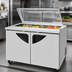 Thumbnail image #3 for Turbo Air Super Deluxe Stainless Steel Two-Section Sandwich/Salad Prep Table with Glass Lid, 48-1/4 Inch, 12-Pan