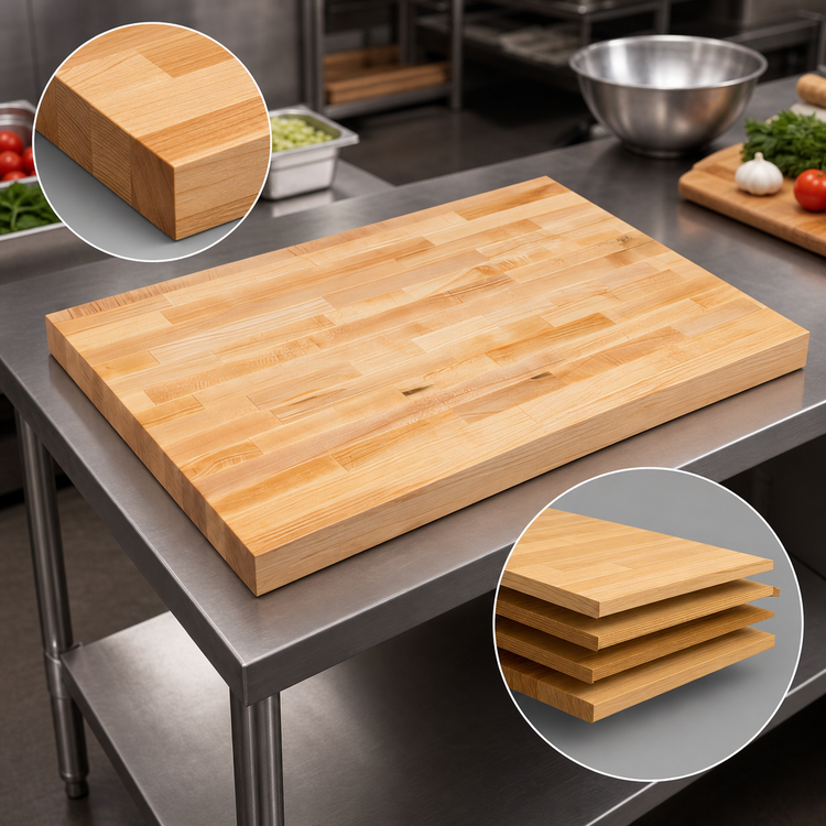 Product image #3 for John Boos 42" x 25" Edge Grain Hard Rock Maple Work Table Top, 1-1/2" Thick, Penetrating Oil Finish