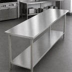Thumbnail image #3 for Duke Manufacturing 316S-24120 120 x 24 x 36-Inch Stainless Steel Work Table, 300 Series Top, Undershelf, Flat Top