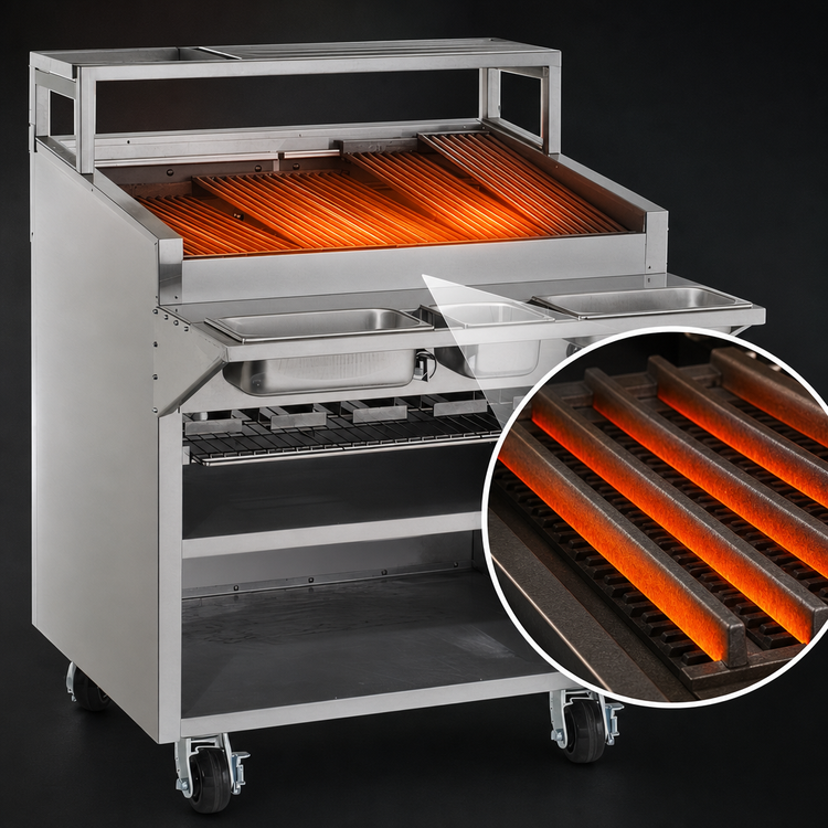 Product image #3 for Bakers Pride Dante Series 36-Inch Gas Radiant Charbroiler with Open Cabinet Base
