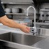 Thumbnail image #3 for ChekPoint Touchless Electronic Deck-Mount Faucet with Rigid Gooseneck Spout, Single-Hole, Chrome-Plated Brass, 0.5 GPM