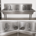 Thumbnail image #3 for BK Resources Two-Station Freestanding Hand Wash Sink, 60 Inch Stainless Steel