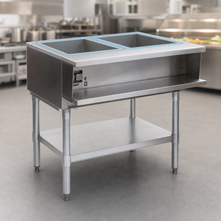 Product image #3 for Eagle Group 33-Inch Electric Water Bath Hot Food Table with Two 12 x 20 Openings, 208V