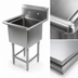 Thumbnail image #3 for John Boos Pro-Bowl 1-Compartment 14-Gauge Stainless Steel Sink with 20