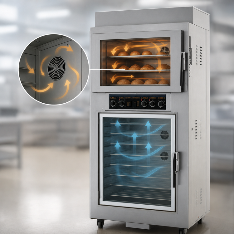Product image #3 for Nu-Vu QB-3/9 Electric Single Deck Floor Oven/Proofer Combination, 3-Pan Oven / 9-Pan Proofer