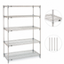Thumbnail image #3 for Metro Super Erecta Super Adjustable 5-Shelf Starter Wire Shelving Unit, 48W x 18D x 74H, Chrome Plated
