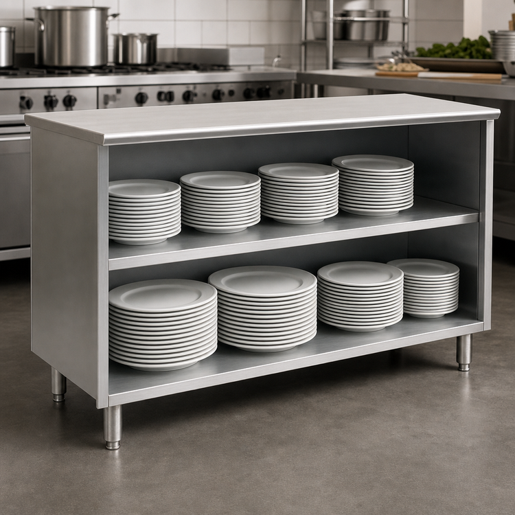 Product image #3 for Eagle Group Spec-Master Open Front Stainless Steel Plate Cabinet, 120" W x 15" D