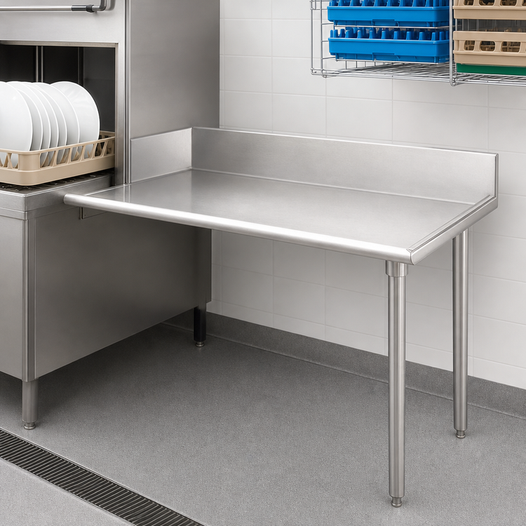 Product image #3 for John Boos 60 Inch Clean Straight Right-Side Dish Table with 10 Inch Backsplash