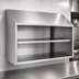 Thumbnail image #3 for Eagle Group 72-Inch Wall-Mounted Open Front Stainless Steel Wall Cabinet with Sloped Top and Fixed Shelf