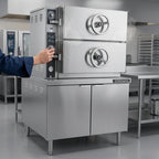 Thumbnail image #2 for Crown EDA-2 Dual-Pressure Electric Steamer with 2 Compartments and Cabinet Base