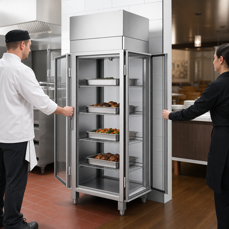 Product image #3 for Victory UltraSpec™ Pass-Thru Heated Holding Cabinet, 1 Section, 26.2 Cu. Ft., Full-Height Glass Doors