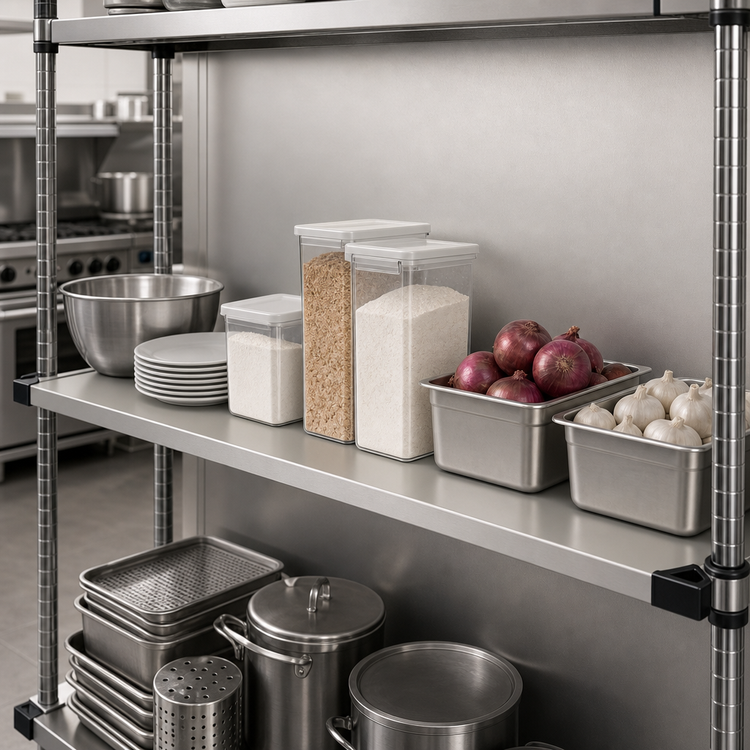 Product image #3 for Metro Super Erecta 60" x 21" Solid Stainless Steel Shelf, Flat with Raised Ship's Edge