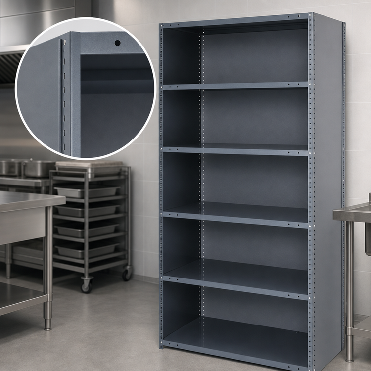 Product image #3 for Quantum IRONMAN Stationary Closed Steel Shelving Unit with 6 Shelves, 18 x 36 x 75 Inches