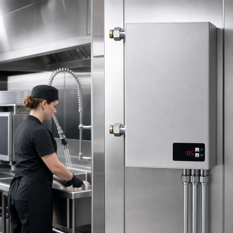 Product image #3 for Hubbell JTX042-6T Electric Wall-Mount Tankless Booster Heater for Sanitizing Sinks, 42 kW, 240V, 3-Phase