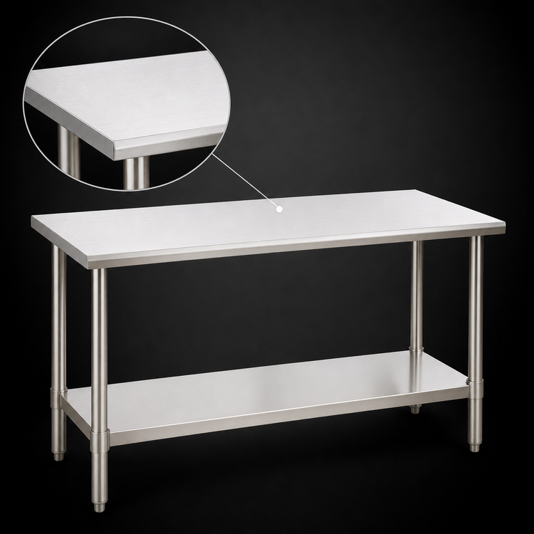 Product image #3 for Eagle Group Spec-Master 72 Inch x 30 Inch Flat Top Stainless Steel Work Table with Adjustable Undershelf