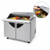 Thumbnail image #3 for Turbo Air Super Deluxe 48 1/4-Inch 2-Section Sandwich/Salad Mega Top Prep Table with Slide-Back Lid, 18-Pan