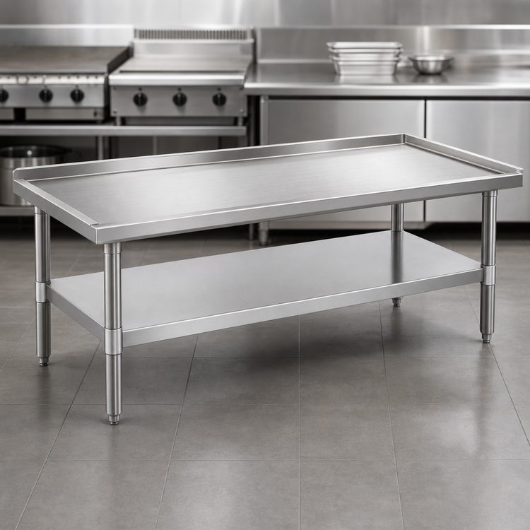 Product image #3 for Eagle Group Heavy-Duty Griddle/Equipment Stand with Stainless Steel Top and Adjustable Undershelf, 36-3/8 x 24-3/8 x 25-1/4 Inches
