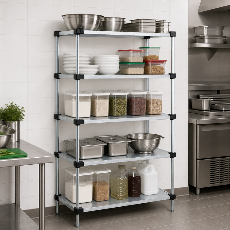 Product image #3 for Quantum Stationary Solid Shelving Starter Kit, 30-Inch W x 24-Inch D x 54-Inch H, 5 Shelves