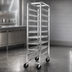 Thumbnail image #3 for Stainless Steel End-Load Platter Rack with 5-Inch Swivel Stem Casters, 11-Platter Capacity, 12.5 x 26 x 64 Inches