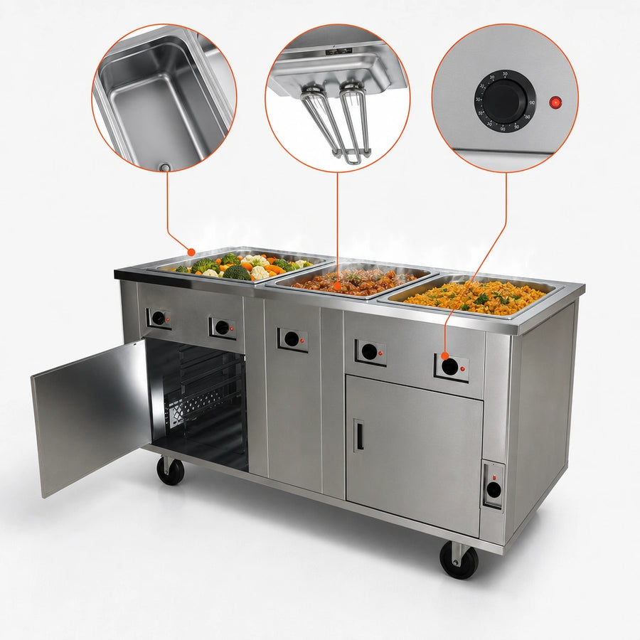 Three Hot Food Wells