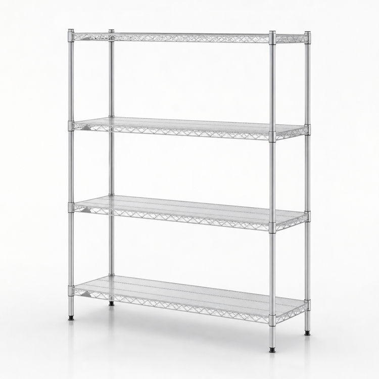 Product image #3 for Metro Super Erecta Brite Stationary Starter Wire Shelving Unit, 36"W x 18"D x 63"H, 4 Shelves