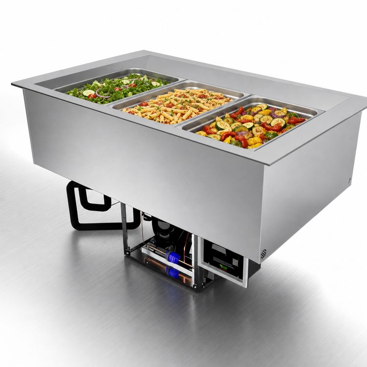 Product image #3 for Hatco Quick Ship 3-Pan Top-Mount Drop-In Refrigerated Well, R-290, Self-Contained