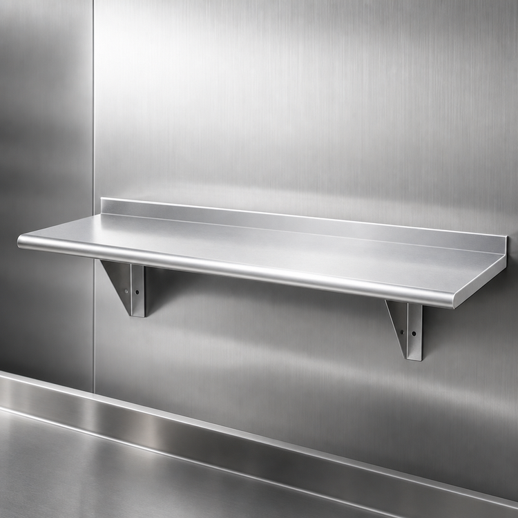 Product image #3 for Advance Tabco 24" x 10" Wall-Mounted 18/430 Stainless Steel Shelf