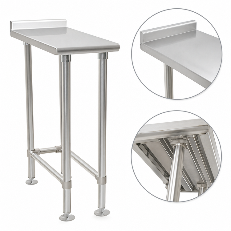 Product image #3 for Eagle Spec-Master 15-Inch x 30-Inch 14-Gauge 304 Stainless Steel Filler Table with Rear Upturn