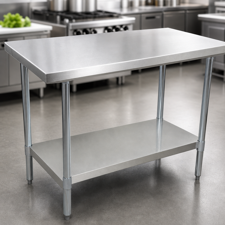 Product image #3 for BK Resources 72 Inch x 24 Inch 16 Gauge Stainless Steel Work Table with Adjustable Undershelf