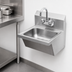 Thumbnail image #3 for Sapphire Manufacturing SMHS-01 Wall-Mounted Open-Sided Hand Sink with Faucet, 17 x 15 x 14 Inch, 304 Stainless Steel