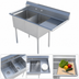 Thumbnail image #3 for Sapphire Manufacturing Commercial 2-Compartment Stainless Steel Sink with Right Drainboard, 47-1/2 Inch Wide