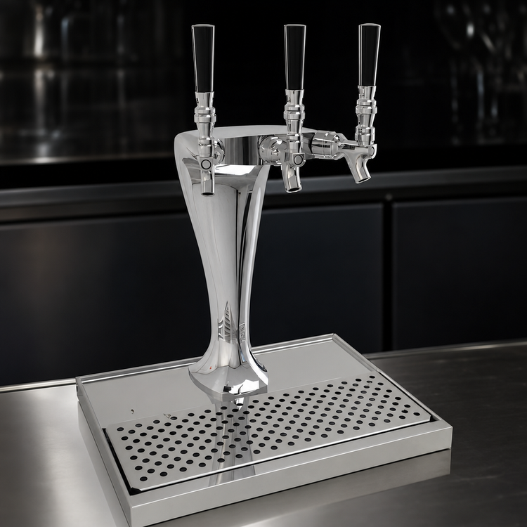 Product image #3 for Glastender Cobra 3-Faucet Countertop Air-Cooled Draft Dispensing Tower, Mirror Finish