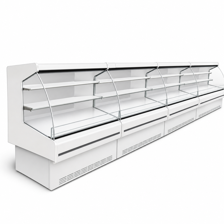 Product image #4 for Dairy Curved End Open Merchandiser, 75-Inch Wide, Remote Refrigeration, White