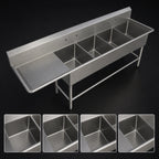Thumbnail image #3 for John Boos Pro-Bowl 4PB3024-1D36L 4-Compartment Stainless Steel Sink, 30 x 24 x 12-Inch Compartments, 36-Inch Left Drainboard
