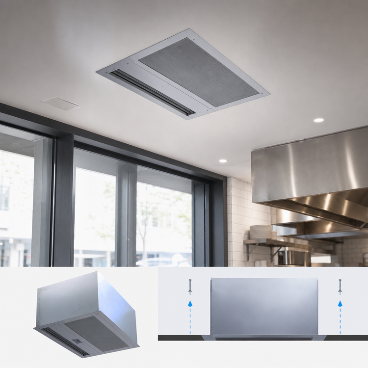 Product image #3 for Berner Architectural Recessed 12 Electric Heated Air Curtain, 84-Inch Wide, 2-Motor