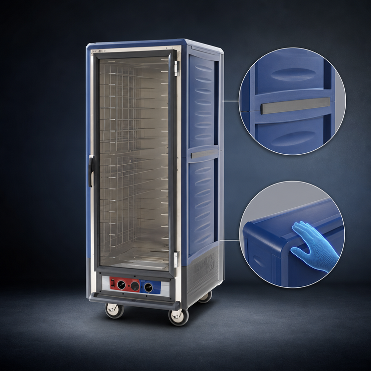 Product image #3 for Metro C5 3 Series Full-Height Mobile Heated Holding & Proofing Cabinet with Blue Insulation Armour and Clear Door